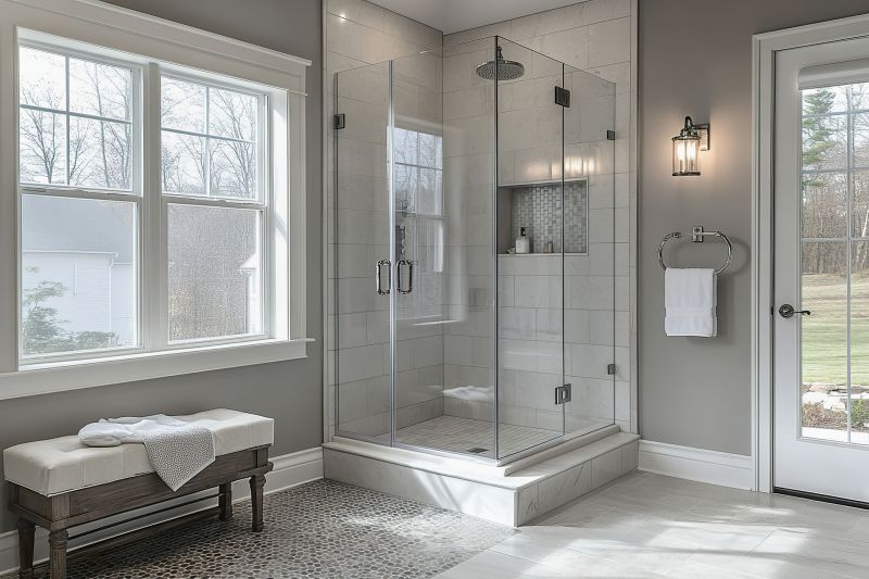 Contemporary Shower with Glass Walls