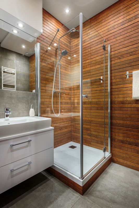 Stylish Shower with Glass Panel